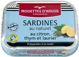 Sardines au naturel Citron Thym Laurier